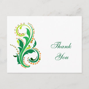 Thank you card. Swirl floral Postcard