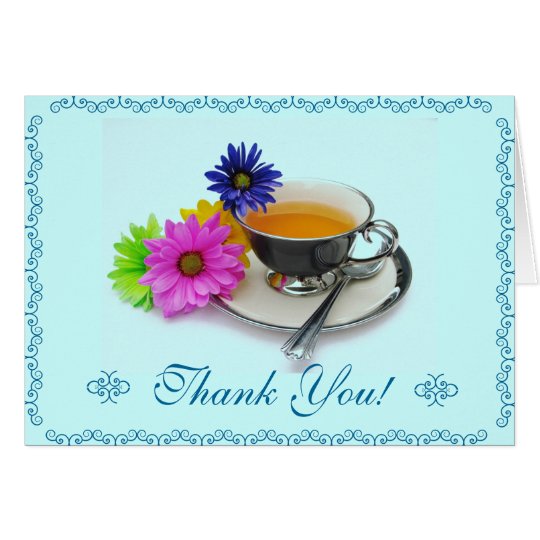 Thank you card teacup and daisies