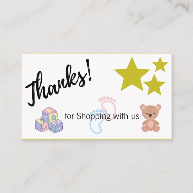 Thank you Card Template Shop Packaging insert card (Front)