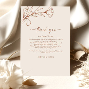 Thank You Card Terracotta Script Info