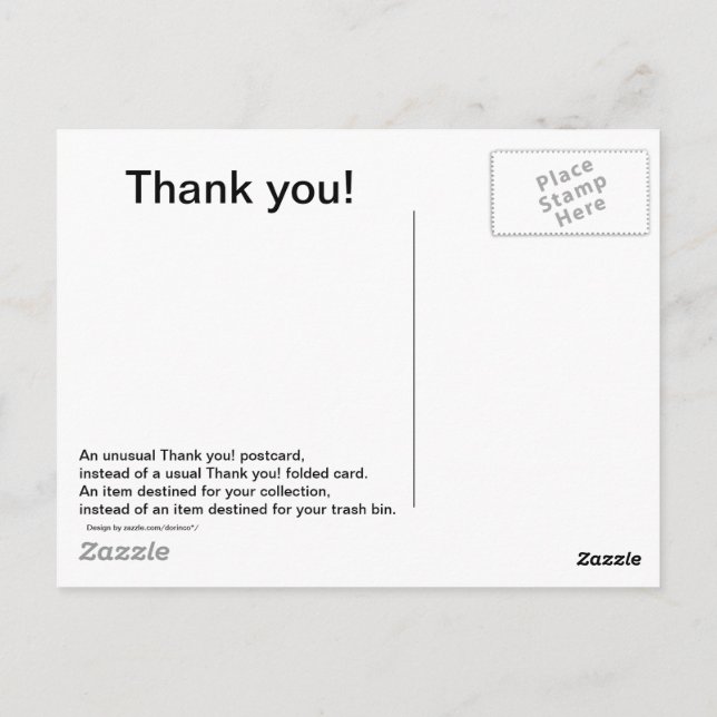 Thank you! card/unusual postcard (Back)