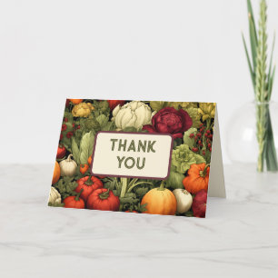 Thank You Card - Vegetable Garden Theme (Dark)