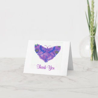 "Thank you" card w/purple butterfly