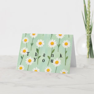Thank you card watercolor art painted daisies