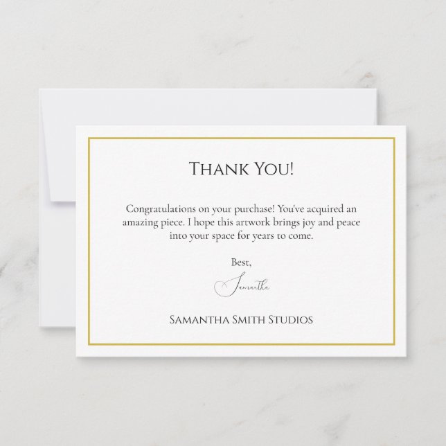 Thank You Card When Someone Buys Your Art Template (Front)