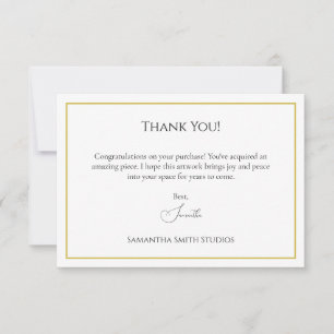 Thank You Card When Someone Buys Your Art Template