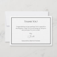 Thank You Card When Someone Buys Your Art Template