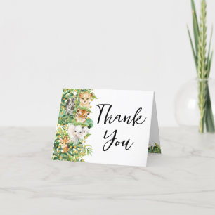 Thank You Card Wild One Safari Animals Baby Shower