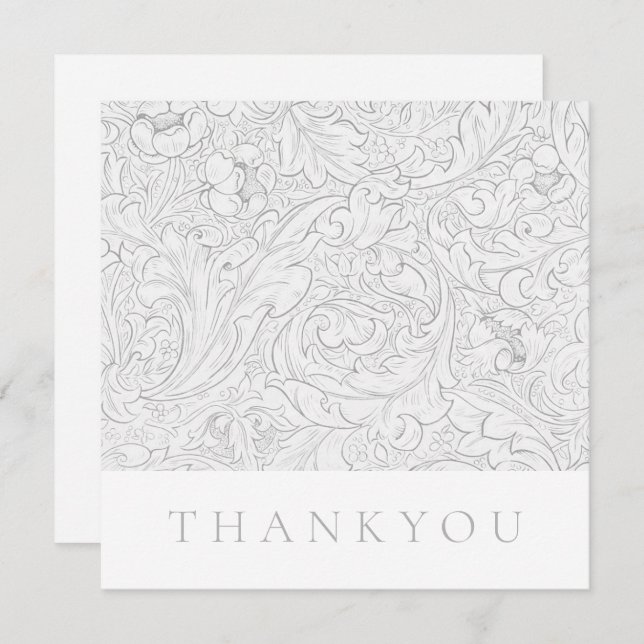 THANK YOU CARD : WILLIAM MORRIS : FLORAL DESIGN (Front/Back)