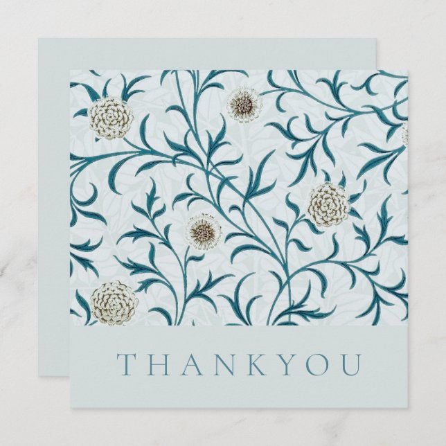 THANK YOU CARD : WILLIAM MORRIS : FLORAL DESIGN (Front/Back)