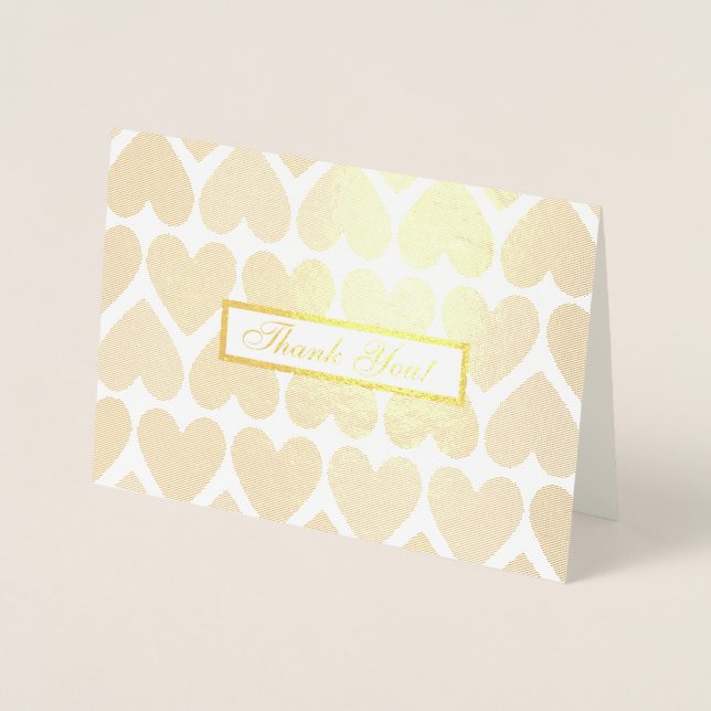 Thank You card with a Heart Pattern Background (Front)
