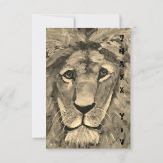 Thank You card with blank inside Lion