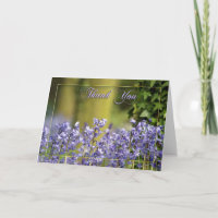 thank you card with bluebells