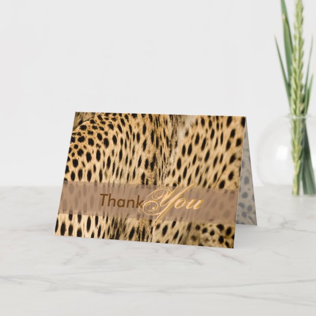Thank You card, with cheetah skin (Front)