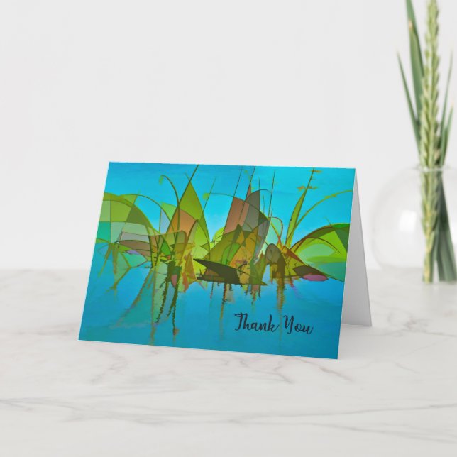 Thank You Card with Colourful Abstract Design (Front)