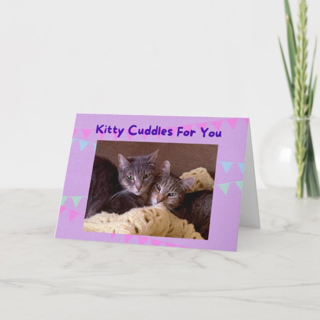 Thank You card with cuddly cats (Front)
