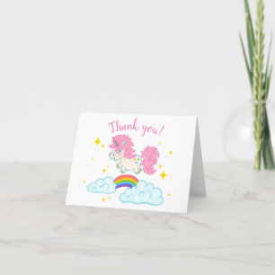 Thank you card with cute unicorn
