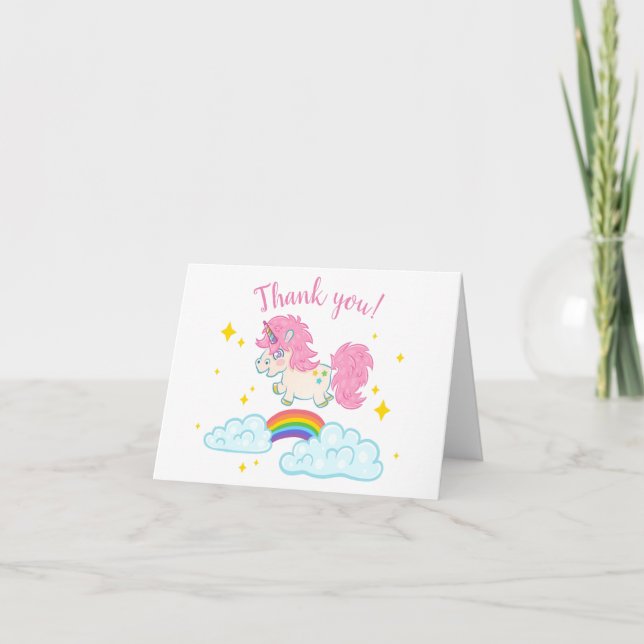 Thank you card with cute unicorn (Front)