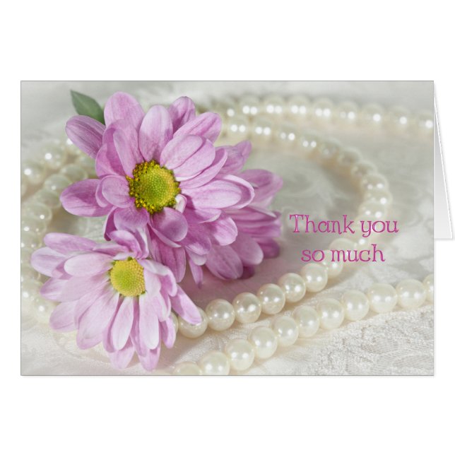 Thank You card with daisies (Front Horizontal)
