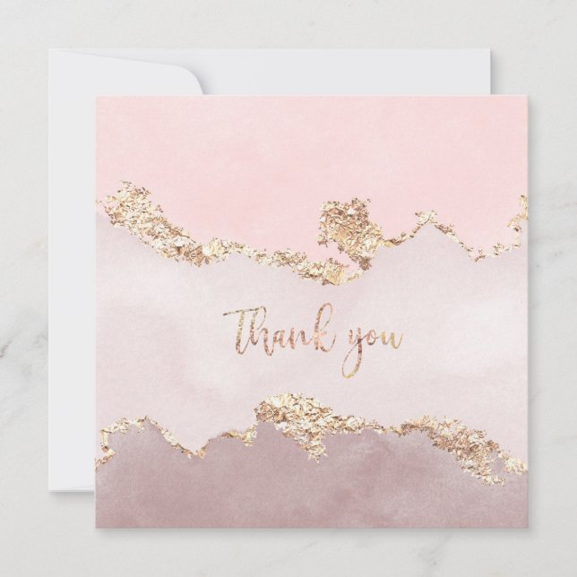 Thank you card with faux gold foil design (Front)