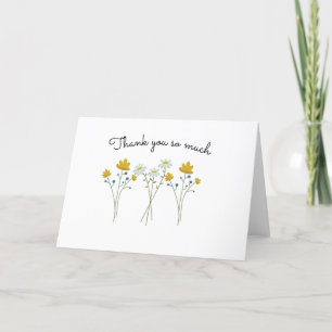 Thank You card with flower design (blank inside)