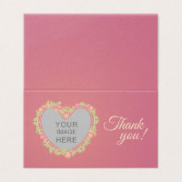 Thank you card with heart-shaped floral frame