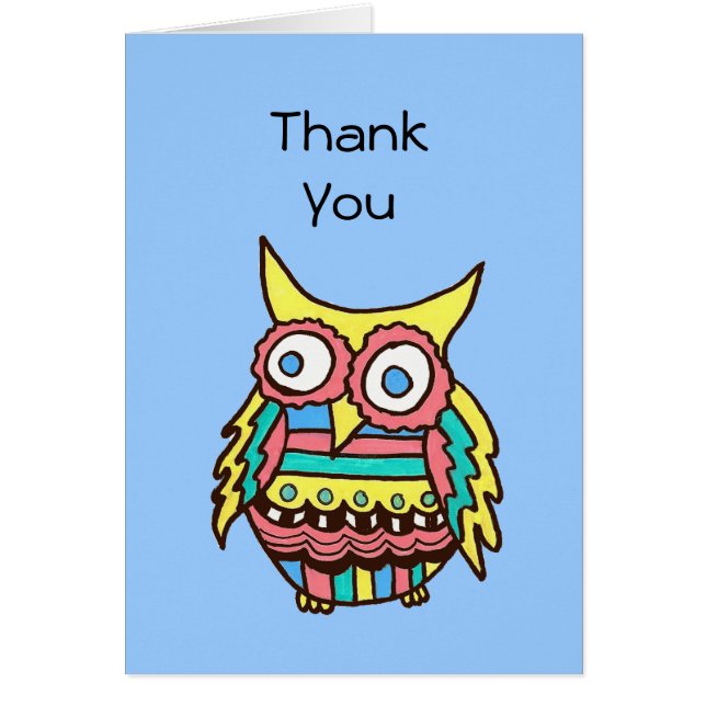 Thank you card with owl (Front)