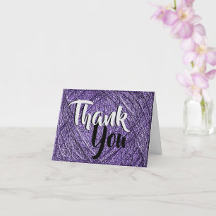 Thank You Card with Purple Metallic Texture