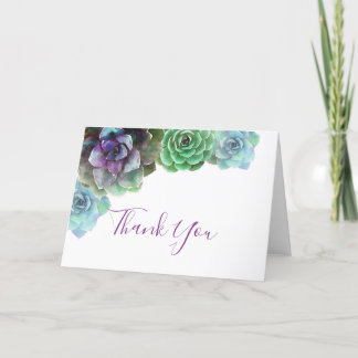 Thank you card with watercolor succulents
