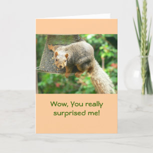 Thank You Card, "Wow,You Really Surprised Me"