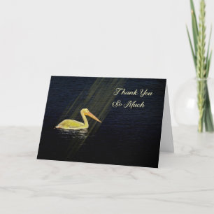 Thank You Card, Yellow Pelican & Light Beams Card