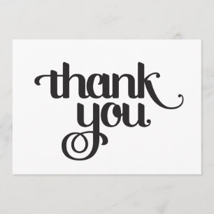Thank You Cards: Black on White