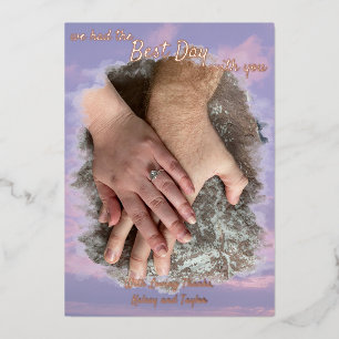 Thank You Cards: Dream Clouds Lover Theme Foil Holiday Card