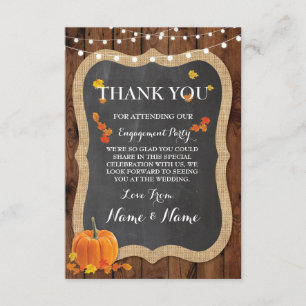 Thank You Cards Fall Pumpkin Wood Rustic Winter