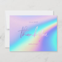 Thank You Cards Faux Foil Holographic Postcard