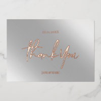 Thank You Cards Real Foil Silver Grey