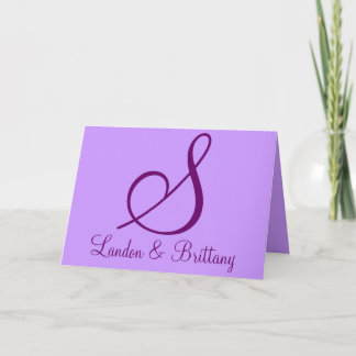 Thank You Cards: Subtle Monogram (Purple)