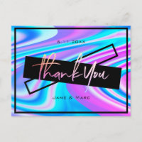 Thank You Cards Vibrant Purple Holographic
