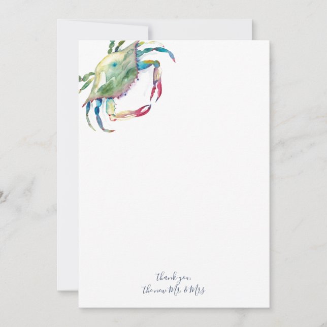 Thank You Cards Watercolor Blue Crab (Front)