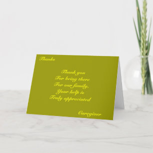 Thank you caregiver card