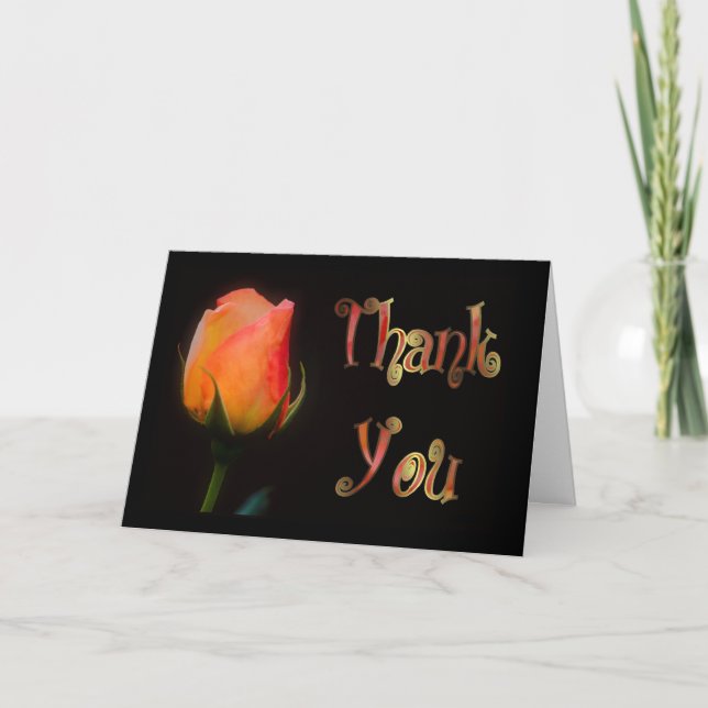 Thank You caring appreciation appreciate rose Card (Front)