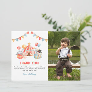 Thank You Carnival First Birthday Photo Invitation