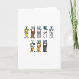 Thank You cartoon cats . Card