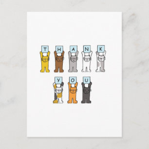Thank You Cartoon Cats Postcard