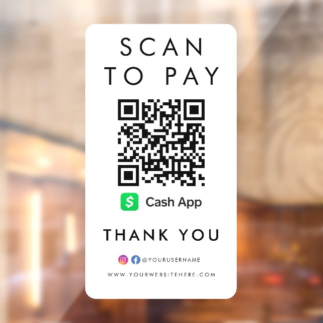 Thank you CashApp Modern Scan to Pay QR Code White (Sheet 2)