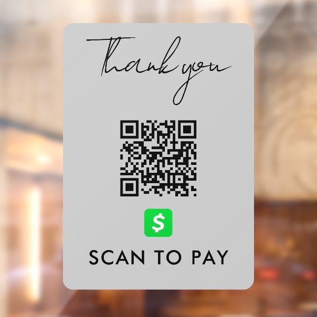 Thank You CashApp QR Code Scan to Pay Grey (Sheet 2)