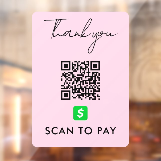 Thank You CashApp QR Code Scan to Pay Modern Pink (Sheet 2)