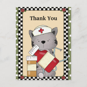 Thank You Cat Nurse Postcard