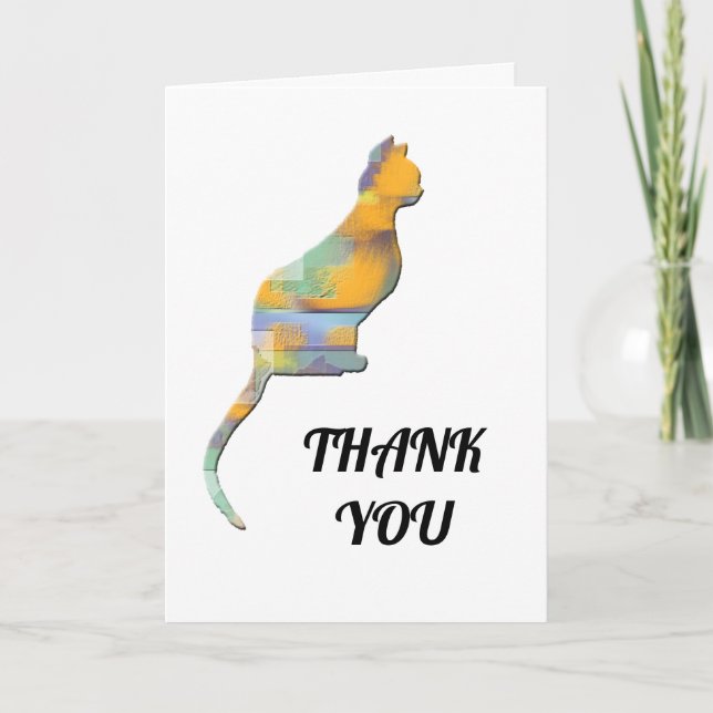 Thank You Cat Pet Sitter Animal Caregiver Thanks Card (Front)