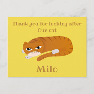 Thank you cat sitter postcard